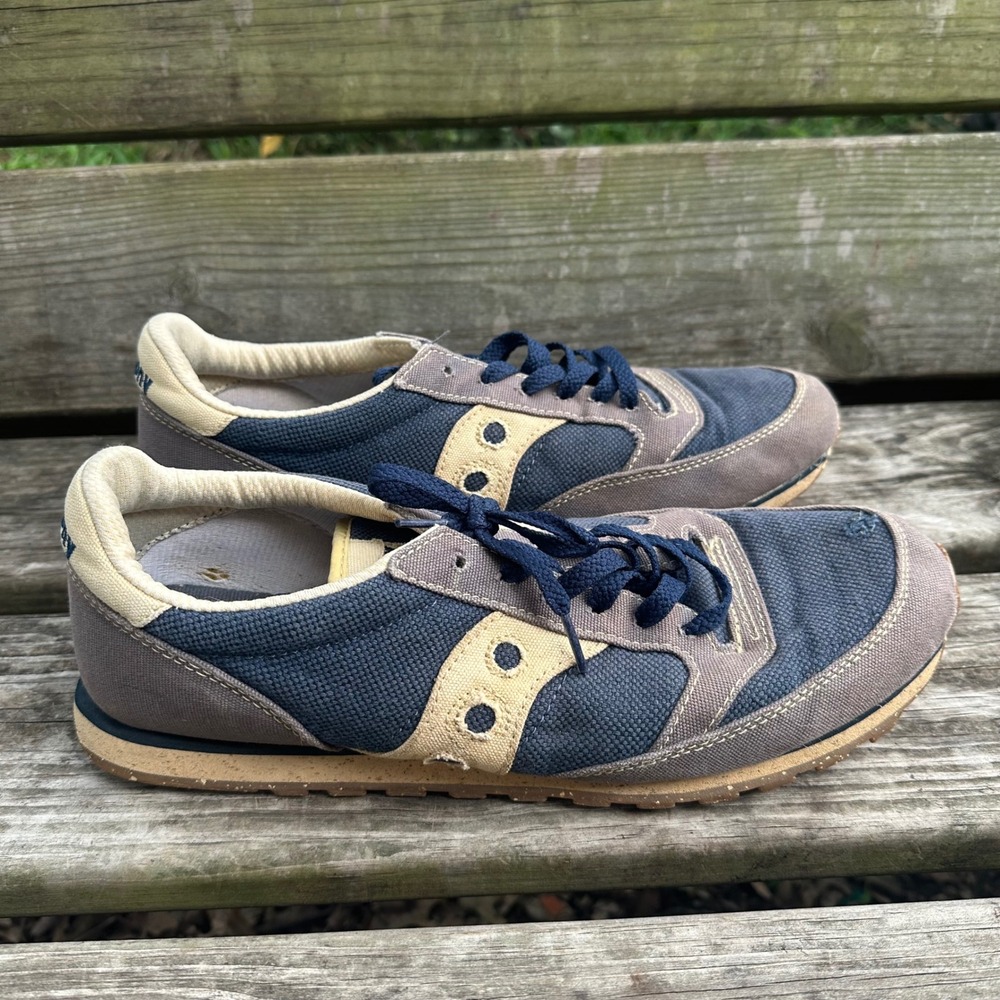 Saucony Jazz Low Pro Mens Navy Grey Sneakers Size 13 Neural Retro Y2K Classic